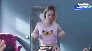 The stepfather punishes his daughter for wasting money on blowjob classes