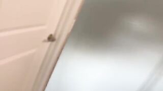 Spying on the hot Goth step sister with big natural tits is a tempting habit