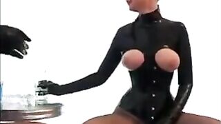 Lesbians in latex suits couldn't resist their desire