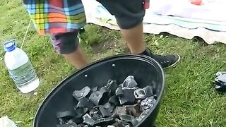 Sex of four Russian students in nature ended with a powerful finish