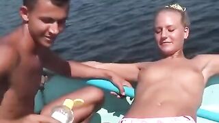 A group of young people got fucked on the river bank