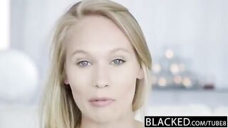 Nigerian man fucked pretty blonde on the couch