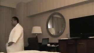 A man brought a whore to the hotel room and started to undress her