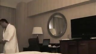 A man brought a whore to the hotel room and started to undress her