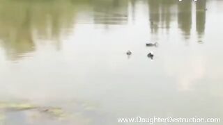 A young amateur chick got her pussy fucked on a pier