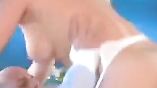 Hard sex in white stockings with a beautiful and delicious girl