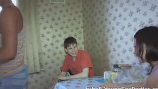 Group sex of swingers at their home