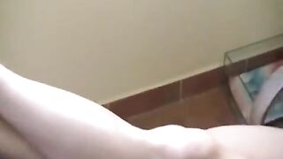 A naked girl burned herself while smoking a cigarette
