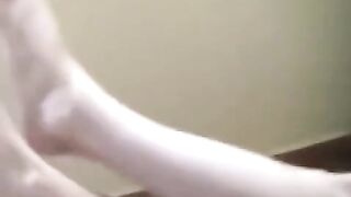 A naked girl burned herself while smoking a cigarette