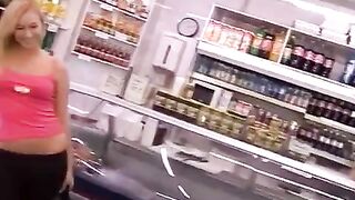 A gorgeous thief with striking blonde hair gets fucked hard