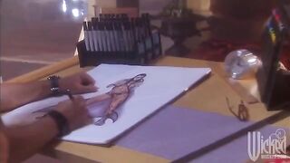 A beautiful woman shows her huge gorgeous tits