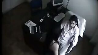 A hidden camera caught intimate moments in a massage cabin - don't peek!