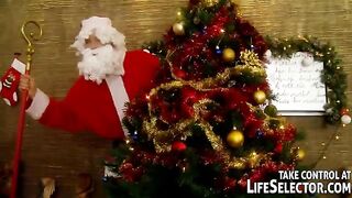 Five guys dressed as Santa Claus fucked Russian slut