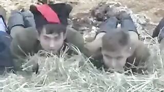 A young guy has sex with a girl in the barn, brought there for fun