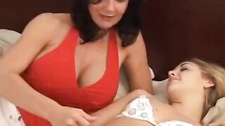 A young girl is having fun with her experienced lesbian friend