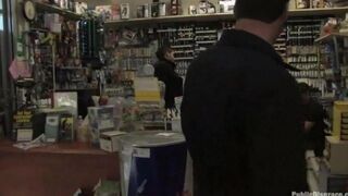 The girl was roughly fucked in the store, and it was filmed