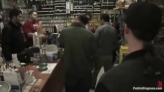 The girl was roughly fucked in the store, and it was filmed