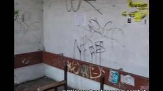 Guy removed the girl from the bus stop and fucked her
