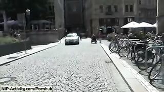 A girl showed her pussy to the whole world in a daring public display