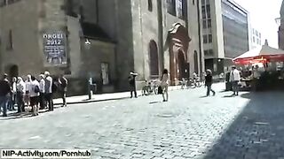 A girl showed her pussy to the whole world in a daring public display