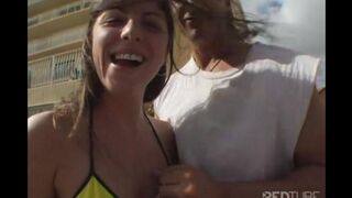 A girl was walking her bicycle and got fucked