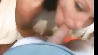 Guy finished on the face of a hot brunette after sex