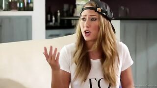 The girl seduced her friend Carter Cruz to lesbian sex on the couch