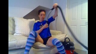 A girl came from work and began to fuck with a vacuum cleaner