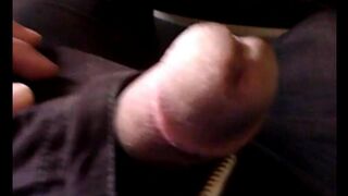 I removed the guy's pants on the bus and started to jerk his dick
