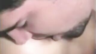 The man fucked in his pants by a sexy strapon-wearing girl