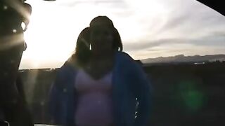 The fat woman shows her huge boobs and pussy