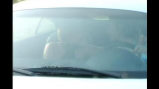 A blonde is caressed on the car hood with her pussy shaved