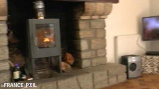Barefoot French sex with condoms, no cum on feet fetish