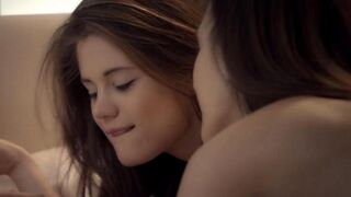 The girls are not embarrassed to lick each other's sweet pussies in the bedroom