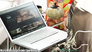 Hot massage with oil and Chinese babe