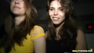 A hot girl is fucking in the club with strangers