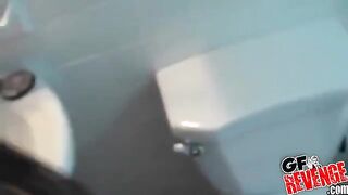 Home sex in the toilet bowl