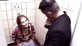 Short time sex in the toilet of a night club