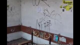A girl is not shy to show her blowjob skills in public places