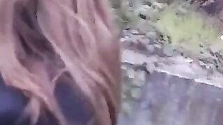 A girl is not shy to show her blowjob skills in public places