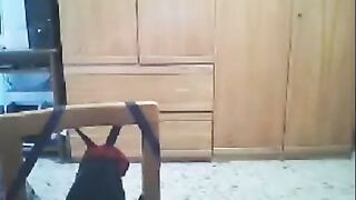 A hot woman fucks in front of the webcam with her husband