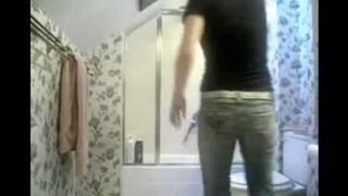 A secret camera in the toilet caught a compromising moment