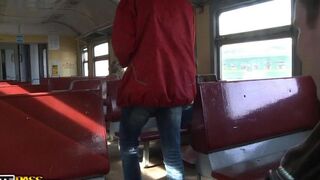 A pickup on the train ended with a hot homemade group scene