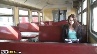 A pickup on the train ended with a hot homemade group scene