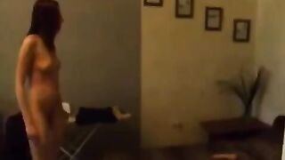 A young Russian beauty has no boyfriend and she masturbates in the kitchen