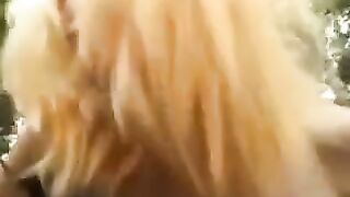 Skinny teen gets her pussy eaten in the park and fucked hard