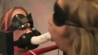 Entertainment for hardcore lesbians: tickling and bondage with toys