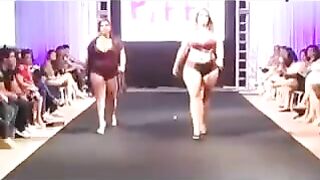A group of fat women ran on the boardwalk and made cumshot