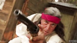 The cowboy punished a girl but licked her sweet pussy instead