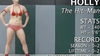 The blonde struggles with her lesbian partner using a strapon